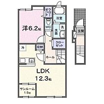 ウィステリア　II 202 ｜ 秋田県秋田市牛島西1丁目（賃貸アパート1LDK・2階・51.00㎡） その2