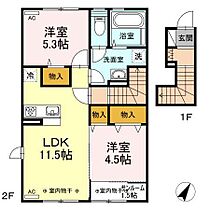 ＬＵＮＥ 203 ｜ 秋田県秋田市牛島西3丁目（賃貸アパート2LDK・2階・59.45㎡） その2