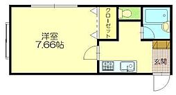 ヴィエルジュ 2階1Kの間取り