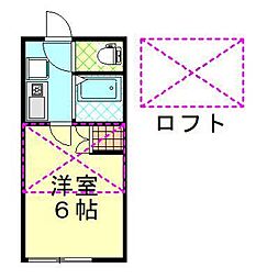 レオパレス川元開和町第3 1Kの間取図画像