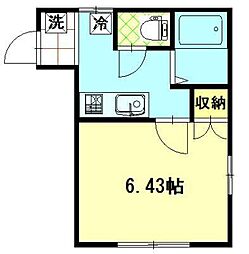 プランドール3 1Kの間取図画像