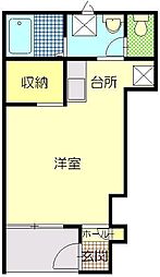 グラン・ボワA 1階ワンルームの間取り