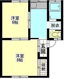 メープルオーク1 2Kの間取図画像