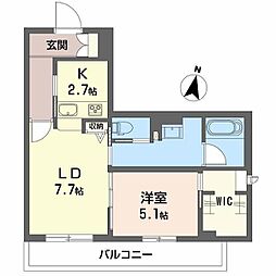 フォルビート八橋 1LDKの間取図画像