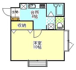 ハイムけやき 1Kの間取図画像