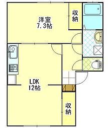 ラ・シャンス保戸野 1LDKの間取図画像