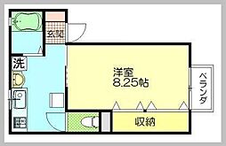 リベルテ保戸野B棟 1Kの間取図画像