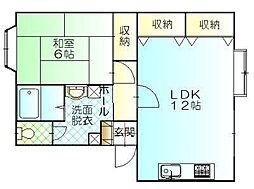 タウニイK 1LDKの間取図画像
