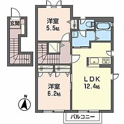グランシャリオカペラ 2LDKの間取図画像