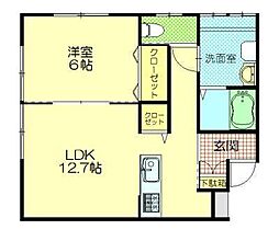 ベルフルール 1LDKの間取図画像