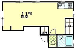 コーポセラヴイ ワンルームの間取図画像