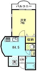 アトリエR 1DKの間取図画像