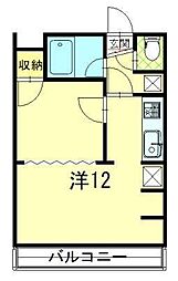 ハイシティ長谷川第2 ワンルームの間取図画像