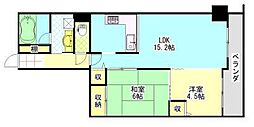 ヴェレーザ登町 2LDKの間取図画像