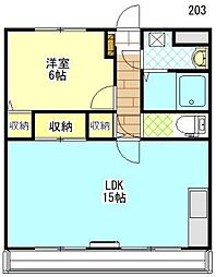 ユーミーマンションカガリーハイム 1LDKの間取図画像