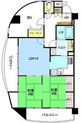 アークシティ築地第1 3LDKの間取図画像