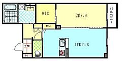セレーノ八橋 1LDKの間取図画像