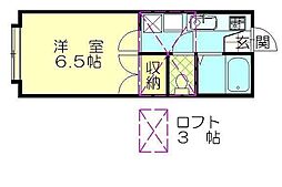 ブルージュ七番館 1Kの間取図画像