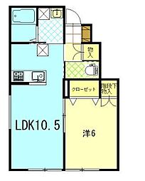 merveille haru 1LDKの間取図画像