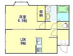 ブルージュ拾参番館 1LDKの間取図画像