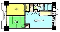 ラフェスタ秋田中通 2LDKの間取図画像