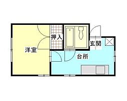 マンション長峯 1Kの間取図画像