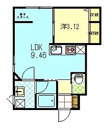 アーバンシティ山王I棟 1LDKの間取図画像