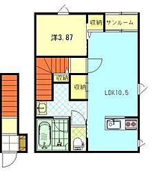 アーバンシティ山王I棟 1LDKの間取図画像