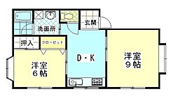 ビューサンライズA 2DKの間取図画像