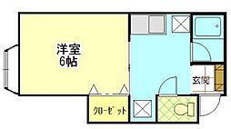 メゾン・ド・パール 1Kの間取図画像