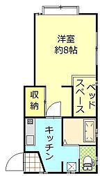 アリック・ハウス伊豆 1Kの間取図画像