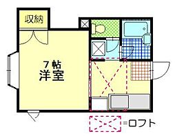 メゾンド・シェーヌ 1Kの間取図画像