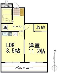 フォート・ファイン秋田 1LDKの間取図画像