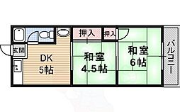 マンションコトブキ 2DKの間取図画像
