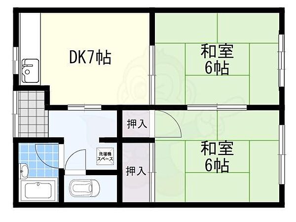 ハイツ弘栄 203｜大阪府茨木市真砂１丁目(賃貸アパート2DK・2階・40.00㎡)の写真 その2