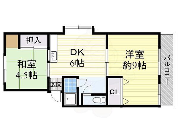 大阪府高槻市富田町１丁目(賃貸マンション2DK・4階・41.00㎡)の写真 その2