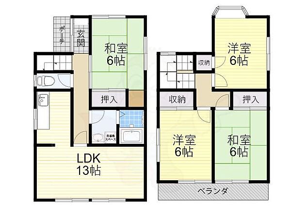 大阪府茨木市耳原１丁目(賃貸一戸建4LDK・1階・86.12㎡)の写真 その2