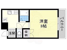 クリヨン千里北 1Kの間取図画像