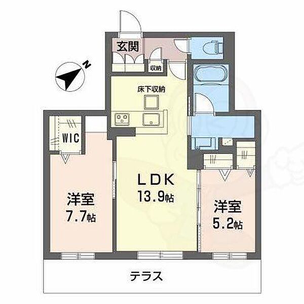 大阪府茨木市春日３丁目(賃貸アパート2LDK・1階・62.17㎡)の写真 その2