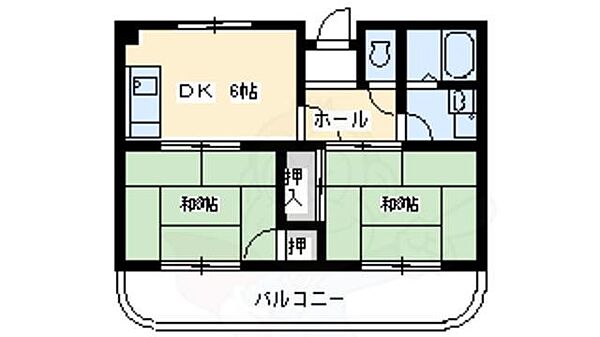 メゾンSK 202｜大阪府茨木市若園町(賃貸マンション2DK・2階・46.00㎡)の写真 その2