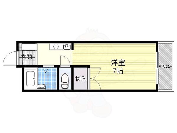 大阪府茨木市別院町(賃貸マンション1R・1階・22.20㎡)の写真 その2