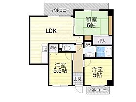 大阪府茨木市真砂３丁目11番7号（賃貸マンション3LDK・3階・65.39㎡） その2