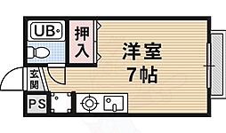 大住マンション ワンルームの間取図画像