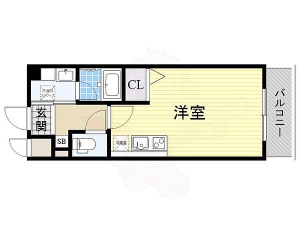 大阪府茨木市西中条町(賃貸マンション1R・2階・25.82㎡)の写真 その2