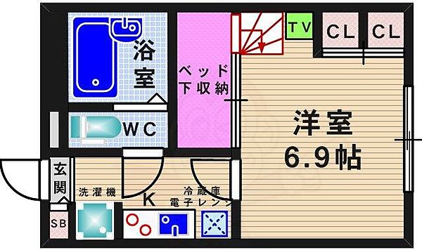 レオパレスシュッドエコール 205｜大阪府茨木市学園南町(賃貸アパート1K・2階・19.87㎡)の写真 その2