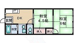 福原マンション 2DKの間取図画像