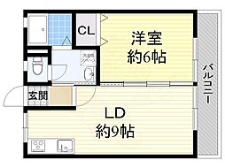 阪急京都本線 摂津市駅 徒歩13分の賃貸アパート 1階1LDKの間取り