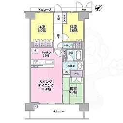 ミライモスクエア 3LDKの間取図画像