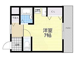 アンフィニィ・橋の内1 ワンルームの間取図画像