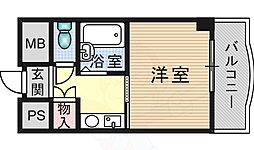 アルドーレ千里丘 1Kの間取図画像